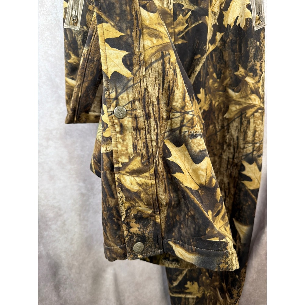 Columbia Hunting Bibs Men 2X Brown Timberwolf Camo Silent Shell Overalls Bark - Picture 4 of 9